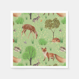 Färgfläckar på Grönten Djuren Pappersservett