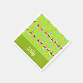 Färgfläckar på grönten pappersservett