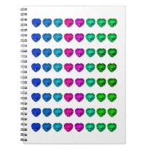 Färgfläckar på Heart Mönster Heart Gemstones