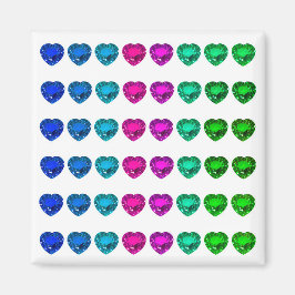 Färgfläckar på Heart Mönster Heart Gemstones Magnet