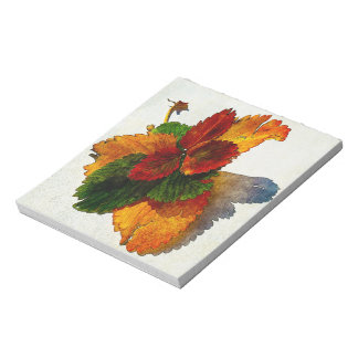 Färgfläckar på höst löv anteckningsblock