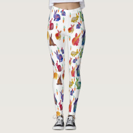 Färgfläckar på kaninmorötter Lycklig Anpassningsba Leggings
