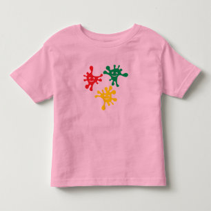 Färgfläckar på leende bläck t-shirt
