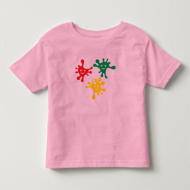 Färgfläckar på leende bläck t-shirt (Framsida)