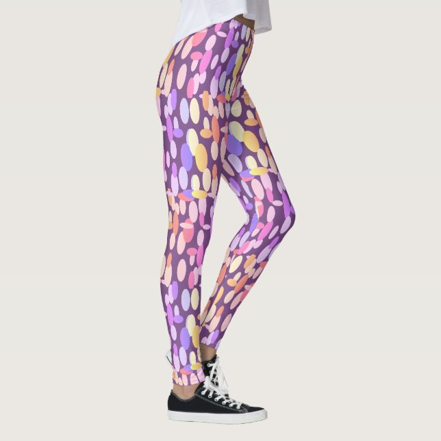 Färgfläckar på Lycklig Oval Spots Mönster Leggings (Höger)