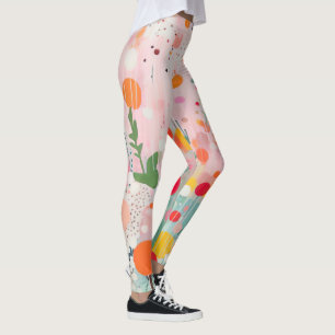 Färgfläckar på mjuk rosa leggings