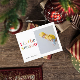 Färgfläckar på säsongsjulen med foto vykort