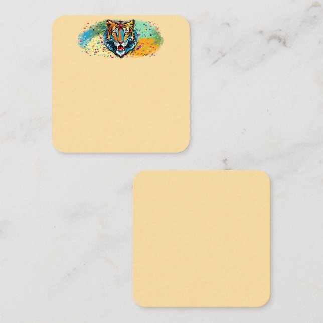 Färgfläckar på Tiger Head Rainbow färg Anteckningskort (Fram/baksida)