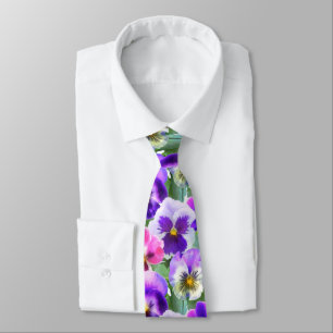 Färgfläckar Pansy Flower Mönster Slips
