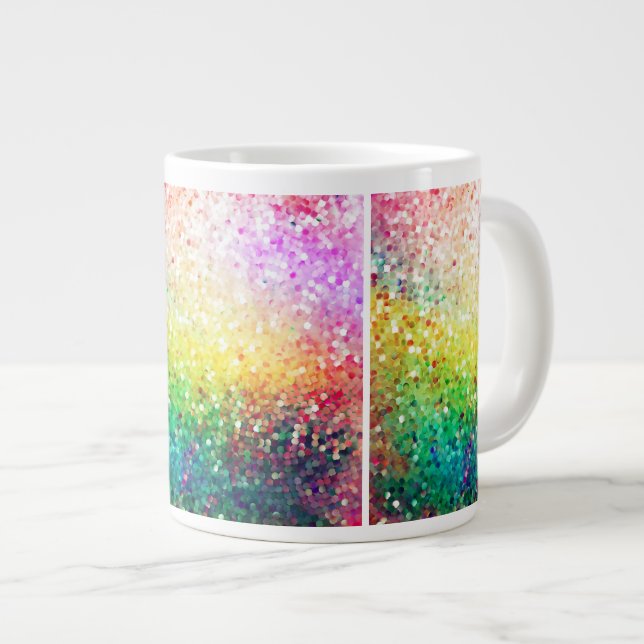Färgfläckar Pastel Tones Retro Glitter Jumbo Mugg (Framsida höger)