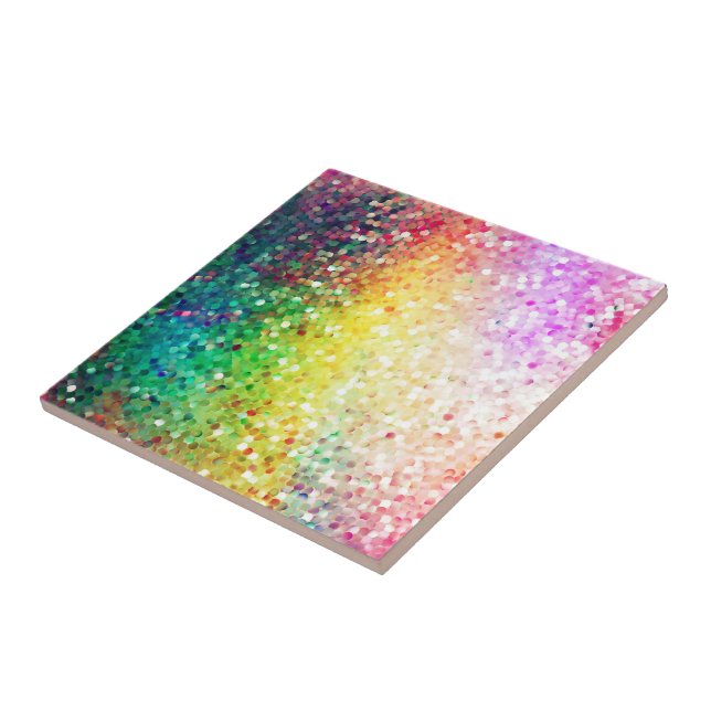 Färgfläckar Pastel Tones Retro Glitter Kakelplatta (Sidan)
