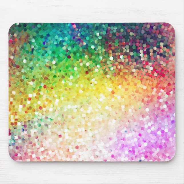 Färgfläckar Pastel Tones Retro Glitter Musmatta (Framsidan)