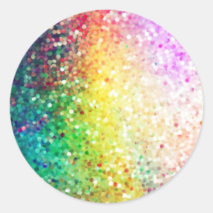 Färgfläckar Pastel Tones Retro Glitter Runt Klistermärke