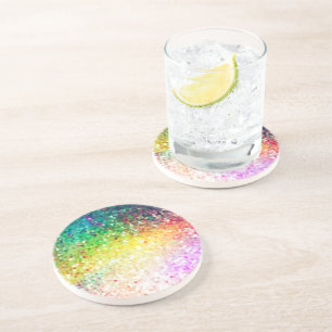 Färgfläckar Pastel Tones Retro Glitter Underlägg
