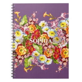 Färgfläckar Personligen Cute Blommigt Vår Anteckningsbok