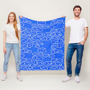 Färgfläckar Rain Blue Mönster Fleecefilt
