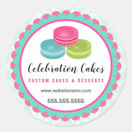 Färgfläckar Scalloped Banner Bakery Runt Klistermärke