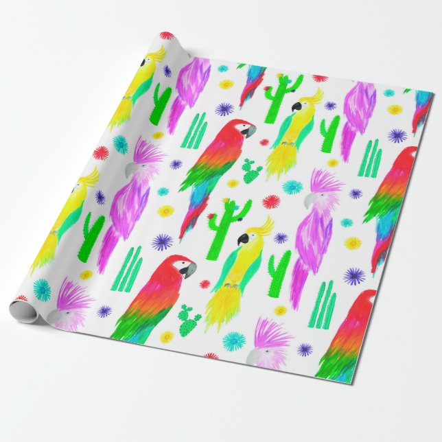 Färgfläckar, sömlösa hand plockade mönster presentpapper (Utrullad)