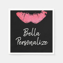 Färgfläckar, svart eller vitt rosa pappersservett