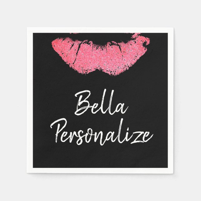 Färgfläckar, svart eller vitt rosa pappersservett (Framsidan)