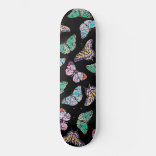 Färgfläckar Svart vattenfärgsfärg Mini Skateboard Bräda 18,5 Cm