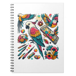 Färgfläckar Tropical Art Anteckningsbok