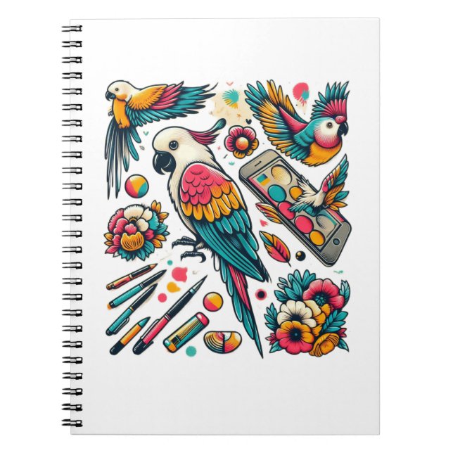 Färgfläckar Tropical Art Anteckningsbok (Framsidan)