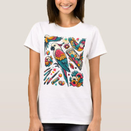 Färgfläckar Tropical Art T Shirt