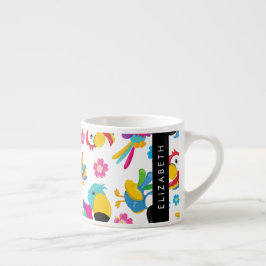 Färgfläckar, tropiska morötter, ditt namn espressomugg