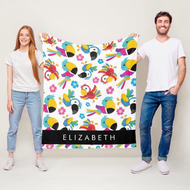 Färgfläckar, tropiska morötter, ditt namn fleecefilt (På plats)