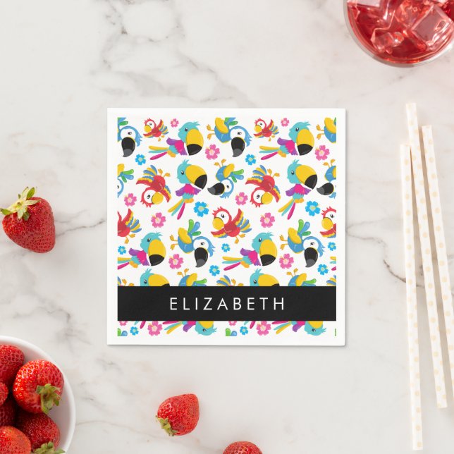 Färgfläckar, tropiska morötter, ditt namn pappersservett (Insitu)