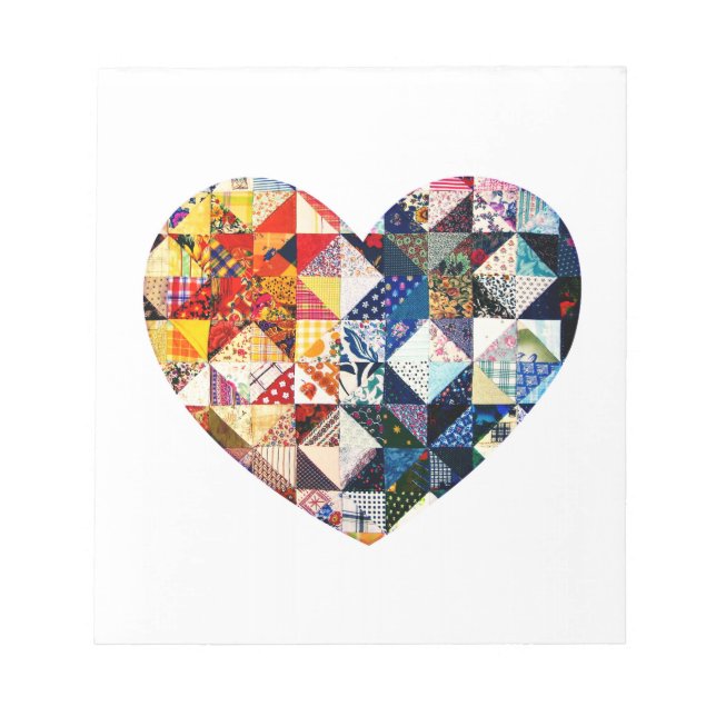 Färgfläckarbete Quilt Heart Anteckningsblock (Framsida)