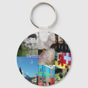 Färgfläckat Bilder från Schweiz av Celeste Sheffey Nyckelring