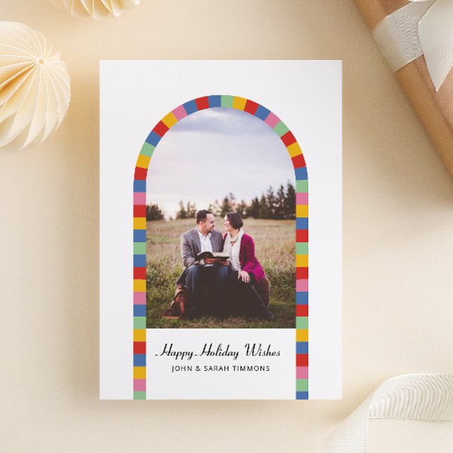 Färgfläckat Gräns Arch-foto jul-Helgdag Inbjudningar (Skapare uppladdad)