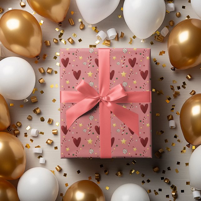 Färgfläckat jultema Mönster Rosa - bakgrund Presentpapper (Skapare uppladdad)