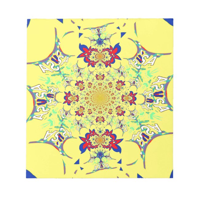 Färgfläckdesign för Bright blommigt Anteckningsblock (Framsida)