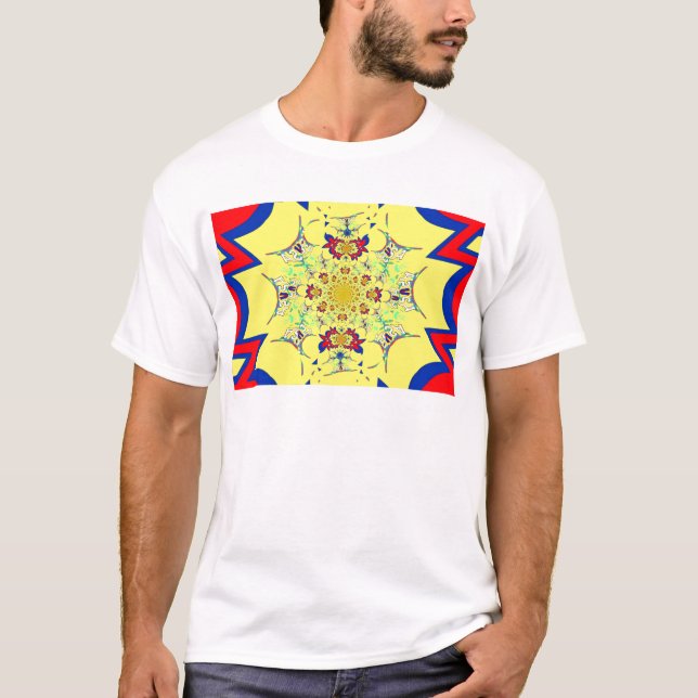 Färgfläckdesign för Bright blommigt T-shirt (Framsida)