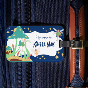Färgfläcken för cute Fairy Kids Namn Luggage Tag Bagagebricka