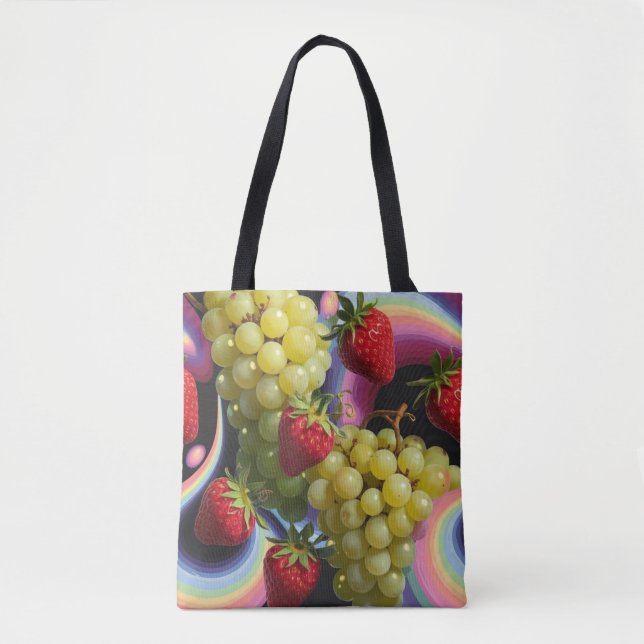 Färgfläcken Frukt Swirl Shopping Errand Tote Bag Tygkasse (Framsida)