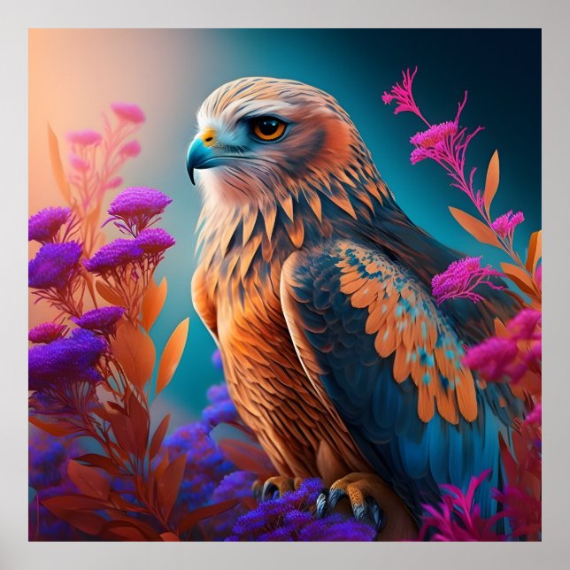 Färgfläckfalk Poster (Framsidan)