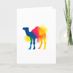 Färgfläckfärg Camel Silhouette Kort