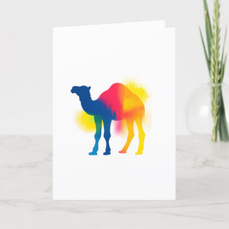 Färgfläckfärg Camel Silhouette Kort