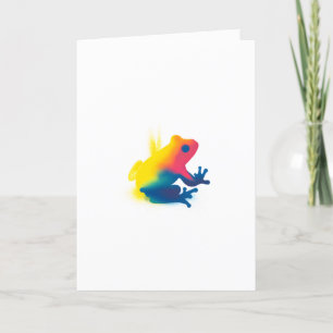 Färgfläckfärg Frog Silhouette-kort Kort