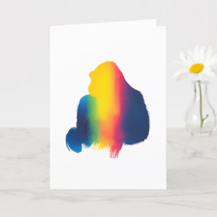 Färgfläckfärg Gorilla Silhouette-kort Kort