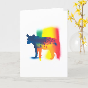 Färgfläckfärg Hyena Silhouette-kort Kort