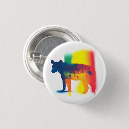 Färgfläckfärg Hyena Silhouette Round Button Knapp