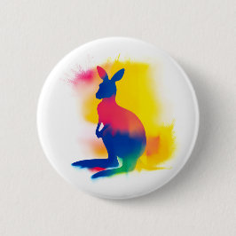 Färgfläckfärg Kangaroo Round Button Knapp