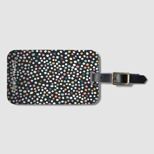 Färgfläckfri polka dots Pastel Mönster Bagagebricka (Framsida horisontal)