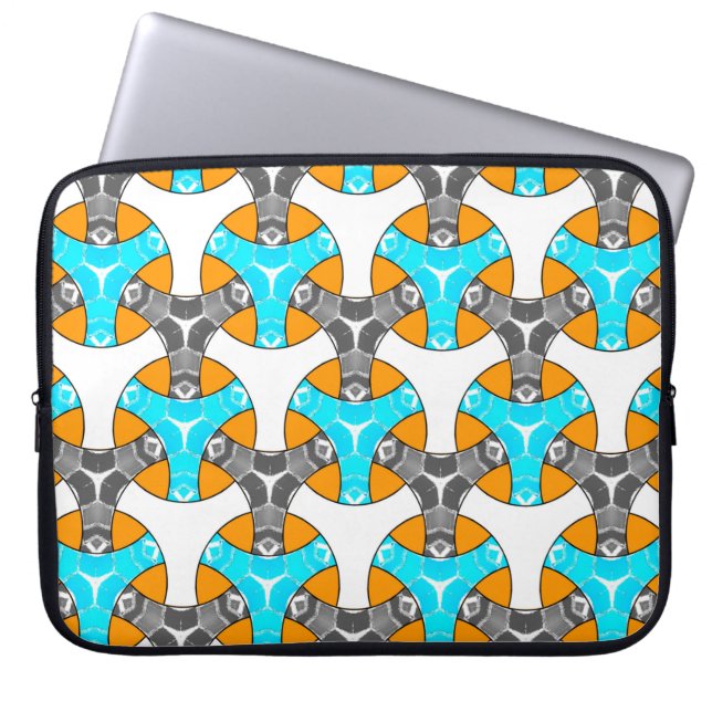 Färgfläckfri sammanflätande rand mönster, des laptop fodral (Framsidan)