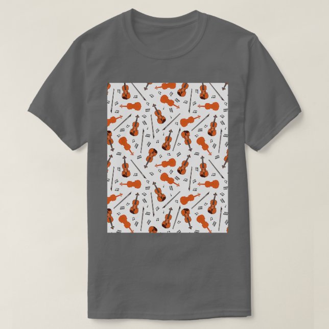 Färgfläckfritt mönster med violins Graphic T Shirt (Design framsida)